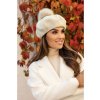 Dámský baret s bambulí W-0005/960 béžová melange