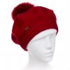 Dámský baret s bambulí W-0005/001 červený
