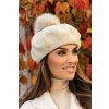 Dámský baret s bambulí W-0005