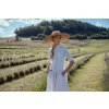 Letní slaměný klobouk TONAK Straw Flat Hat Lavender 35020