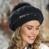 Dámský vlněný baret W-0091/018 černý