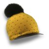 Dámská čepice s kšiltem a bambulí W-0116/637 žlutá
