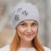 Dámská zimní vlněná čepice W-0006/529 šedá