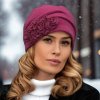 Dámská zimní čepice W-0256/478 lila-nf