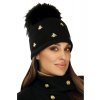 Dámská čepice s bambulí W-0331/018 černá