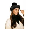 Dámský baret s bambulí W-0346/018 černý