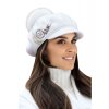 Dámský baret  s kšiltem a bambulí W-0407/000 bílý s podšívkou