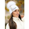 Dámská zimní čepice s bambulí W-0412/000 bílá