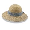 Letní dámský slaměný klobouk Fa-40110/UNI se vzorovanou stuhou