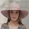 Letní dámský slamák Fa-42623 Big Brim starorůžový