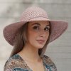 Letní dámský slamák Fa-42623 Big Brim starorůžový