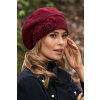 Dámská  čepice W-0049/Z4P červeno šedá