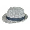 Letní klobouk Trilby s černou stuhou GT-Onyx-22-177-50 modrý