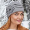 Dámská zimní čepice W-0169/308 šedá