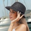 Letní dámský klobouk s rozšířeným kšiltem Fa-43510  černý