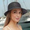Letní dámský klobouk s rozšířeným kšiltem Fa-43510  černý