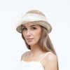 Dámský letní klobouk z mořské trávy zdobený starorůžovým sisalem Ka-01