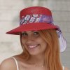 Letní dámská slaměná čepice s kšiltem a barevnou stuhou Fa-42671 červená URL adresa