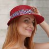 Letní dámská slaměná čepice s kšiltem a barevnou stuhou Fa-42671 červená URL adresa