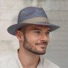 Pánský modrý letní klobouk  Fedora Fa-38042 modrý