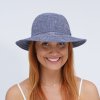 Letní lněný dámský klobouk Fa-43583 modrý