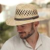 Letní slaměný klobouk  Fedora 43350 s větracími otvory