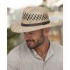 Letní  pánský slaměný klobouk  Fedora 43350 s větracími otvory