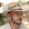 Letní slaměný klobouk  Fedora 43350 s větracími otvory - nf