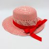 Červeno-bílý letní dámský klobouk P-0007/CER