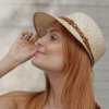 Letní dámský slaměný klobouk s prodlouženým kšiltem Fa-43542 - Paglia stroh