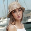 Letní dámský CLOCHE klobouk z mořské trávy zdobený sisalem Me-020