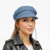 Dámská kapitánka - čepice s kšiltem Kr-0018-Blue Tweed