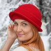 Dámský vlněný modelový klobouk Kr-0032-001 červený