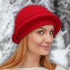 Dámský vlněný modelový klobouk Kr-0032-001 červený