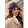 Dámský zimní klobouk s květem W-0639/2040 fialový