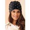 Dámská bavlněná čepice s bižuterií W-0634/018 černá