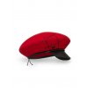 Zimní čepice s kšiltem zdobená kamínky W-0733 červená