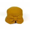 Dámský vlněný klobouk BUCKET Kr-0020 žlutý