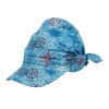 Letní čepice s kšiltem s gumičkou a úvazem a Ba-36750002-201 - modrý vzor