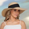 Dámský slaměný klobouk Crochet s velkou krempou 100% rafie natural P-24106 - nf