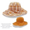 Dámský letní bavlněný klobouk s tvarovatelnou krempou - oboustranný P-12681 oranžový