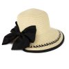 Letní dámský slaměný klobouk s mašlí -dvě barevné varianty AP-23145