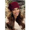 Vínová zimní dámská čepice W-0801 s aplikací