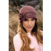 Zimní dámská čepice s květem W-0821 více barevných variant