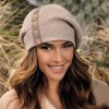 Krumlovanka Zimní dámská čepice 100% vlna Woolmark W-0818/960 - béžový melange