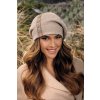 Krumlovanka Zimní dámská čepice 100% vlna Woolmark W-0818/960 - béžový melange