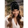 Dámská černá zimní čepice s bambulí 100% vlna Woolmark Quality W-0829/018