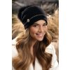 Černá dámská zimní čepice s bambulí 100% vlna Woolmark Quality W-832/018