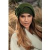 Krumlovanka Dámská zelená zimní čepice 100% vlna woolmark W-0838/484