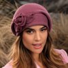 Krumlovanka Dámská zimní čepice 100%vlna Woolmark W-0838/506 starorůžová
